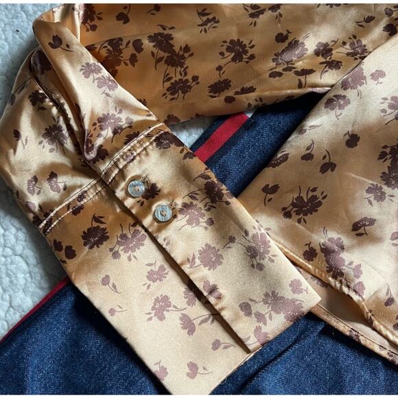 Zara satin gold floral crop top - Picture 6 of 7